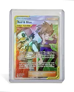 Pokemon Sun & Moon Cosmic Eclipse Red & Blue Tag Team 234/236 Rare Holo Card, NM - Image 1