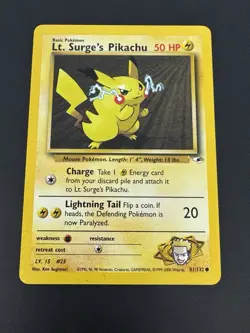Pokemon Gym Heroes Lt. Surge’s Pikachu 81/132 - Image 1