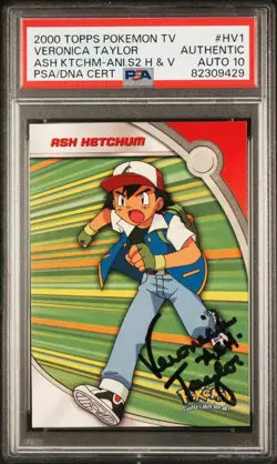 PSA 10 AUTO Veronica Taylor Signed - Pokemon Ash Ketchum Pikachu Topps 2000 - Image 1