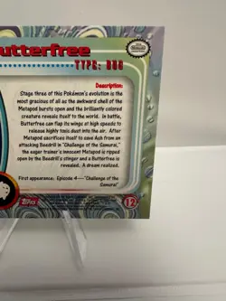 Butterfree #12 1999 Topps Pokemon TV Animation Edition Red Topps Label - NM - Image 5