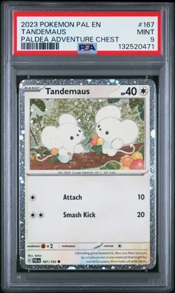 2024 POKEMON PAL EN TANDEMAUS 167 PALDEA ADVENTURE CHEST PSA 9 - Image 1