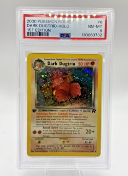 2000 Pokemon Team Rocket Dark Dugtrio - 1st Edition Holo, PSA 8 - Image 1