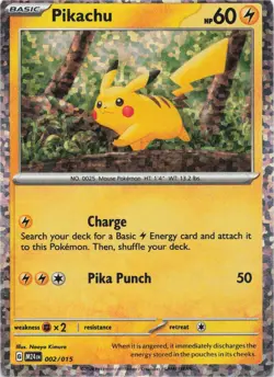 Pokemon - Pikachu #002/015 - McDonald's Promos 2024 Holo Heavily Played - Image 1