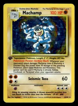 Machamp 8/102 Holo Rare 1st Edition Base Set Pokemon Card - 2 - Image 1