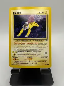 Pokemon TCG Raikou 22/64 Neo Revelation Unlimited Rare Card MP - Image 1