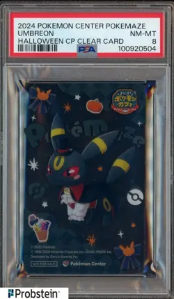 2024 Pokemon Center Pokemaze Halloween Clear Card Umbreon PSA 8 NM-MT - Image 1