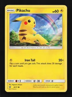Pikachu 28/73 MP Shining Legends English Pokemon Card TCG - Image 1