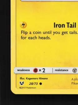 Pikachu 28/73 MP Shining Legends English Pokemon Card TCG - Image 2