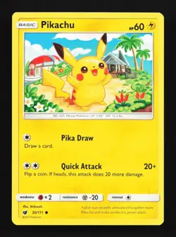 Pikachu 30/111 LP Crimson Invasion English Pokemon Card TCG - Image 1