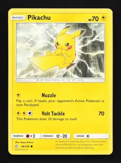 Pikachu 66/236 LP Cosmic Eclipse English Pokemon Card TCG - Image 1