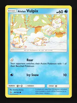 Alolan Vulpix 30/156 LP Ultra Prism English Pokemon Card TCG - Image 1