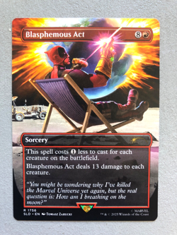 Mtg Carte Magic Secret Lair Marvel Deadpool Blasphemous Act English NM - Image 1