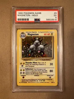 1999 Pokemon Base Set Unlimited Magneton 9/102 PSA 5 EX - Image 1