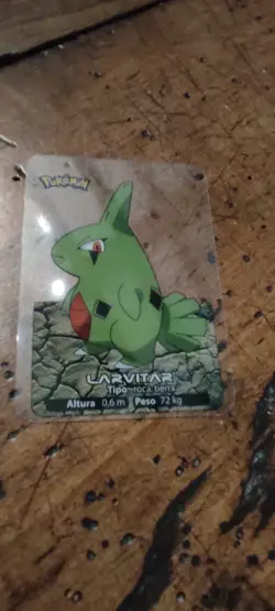 Larvitar 091 Pokemon Lamincards Edibas - ESP - EXC - Image 1