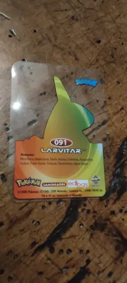 Larvitar 091 Pokemon Lamincards Edibas - ESP - EXC - Image 2
