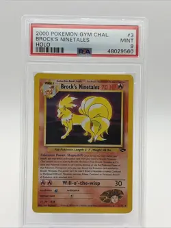 Brock’s Ninetales 3/132 Gym Challenge 1st Edition Holo 2000 PSA 9 Pokemon TCG - Image 1