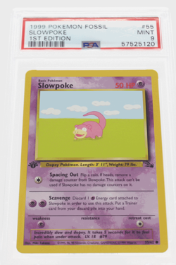 PSA 9 MINT 1999 Pokemon Fossil #55 Slowpoke 1st Edition !!! - Image 1