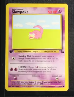 PSA 9 MINT 1999 Pokemon Fossil #55 Slowpoke 1st Edition !!! - Image 3