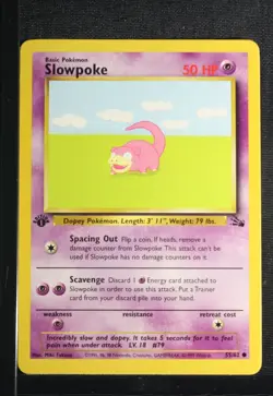 PSA 9 MINT 1999 Pokemon Fossil #55 Slowpoke 1st Edition !!! - Image 3