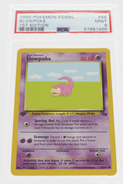PSA 9 MINT 1999 Pokemon Fossil #55 Slowpoke 1st Edition !!! - Image 1