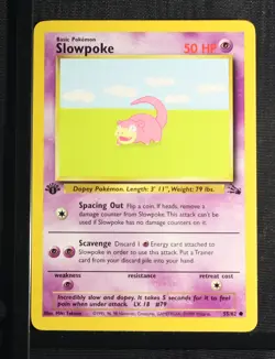 PSA 9 MINT 1999 Pokemon Fossil #55 Slowpoke 1st Edition !!! - Image 3