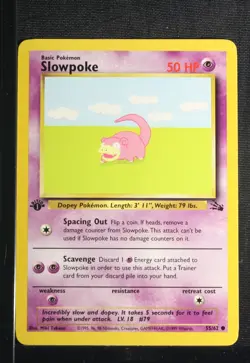 PSA 9 MINT 1999 Pokemon Fossil #55 Slowpoke 1st Edition !!! - Image 3