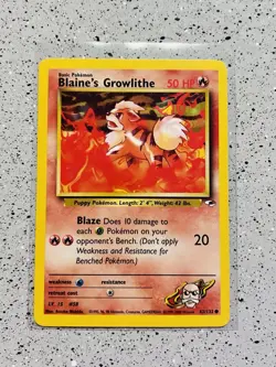 Blaine’s Growlithe - 62/132 Gym Heroes Unlimited Common Pokemon - NM💎 - Image 2
