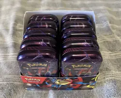 Lot of 10 Sealed Mini Tins Pokemon TCG Mega Evolution Mega Heros W/ Display Box - Image 1