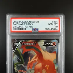 PSA 10 Charizard V 154/172 Pokemon Brilliant Stars Holo Graded Card - Image 2