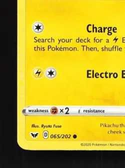 Pikachu 065/202 LP Sword & Shield English Pokemon Card TCG - Image 2