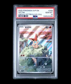 Pokemon Card PSA 10 Victini SVP208 #208 Promo Illustration Rare IR 2025 #2 - Image 1
