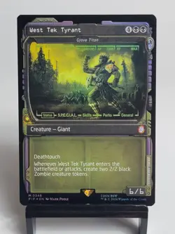 MTG- Universes Beyond: Fallout - West Tek Tyrant - Grave Titan - Showcase - FOIL - Image 1