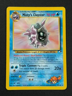 Misty's Cloyster 29/132 REGULAR Pokemon Card WOTC Gym Heroes Non Holo Rare - Image 1