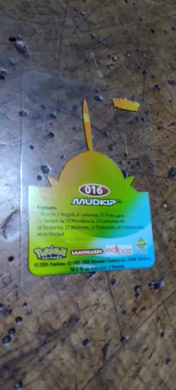 Mudkip 016 Pokemon Lamincards Edibas - ESP - EXC - Image 2