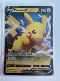 Pikachu V SWSH061 Promo Holo Near Mint Condition Black Star Promo - Image 1