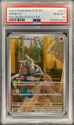 PSA 10 - MIMIKYU - SVP 075 - SV PROMO PALDEAN FATES ETB SHINY IR FULL ART - Image 1