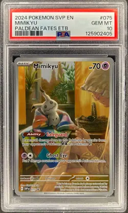 PSA 10 - MIMIKYU - SVP 075 - SV PROMO PALDEAN FATES ETB SHINY IR FULL ART - Image 3