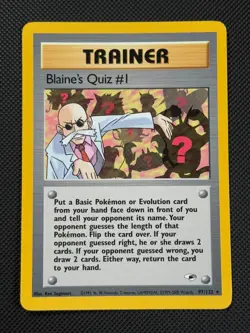 Blaine's Quiz #1 97/132 REGULAR Pokemon Card WOTC Gym Heroes Non Holo Rare - Image 1