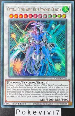 Carte YU-GI-OH! CRYSTAL CLEAR WING OVER SYNCHRO DRAGON SUDA-EN039 UR NEUF - Image 1