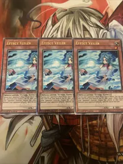 YUGIOH EFFECT VEILER QUARTER CENTURY SECRET RARE RA04-EN004 x3 PLAYSET - Image 1
