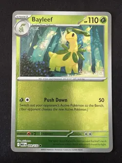POKEMON TCG BAYLEEF 009/132 MEGA EVOLUTION REVERSE HOLO CARD ENGLISH - Image 1