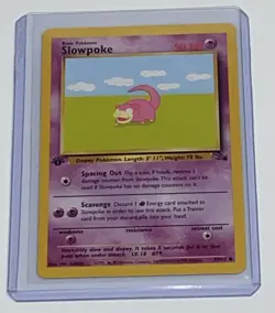 1st Edition Slowpoke - NM/LP - Vintage WotC 55/62 Fossil Set Pokemon Card - Image 1