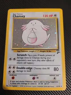 Chansey - 3/130 - Pokemon Base Set 2 Holo Rare Card WOTC Vintage LP - Image 1