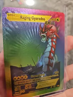 Raging Gyarados EX Rainbow Foil Fan Art Vinyl Collector Pokemon Card 06/21 - Image 3