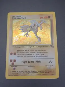 Pokemon TCG Hitmonlee Fossil Holo Rare Card 7/62 LP/MP Condition - Image 3