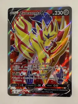 Pokemon Card Zamazenta V 196/202 Ultra Rare Full Art Sword & Shield Near Mint! - Image 1