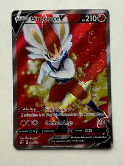 Pokemon TCG Cinderace v Rebel Clash Holo Full Art Ultra Rare Card 178/192 NM - Image 1