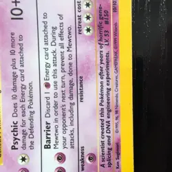 Pokemon TCG Mewtwo Base Set Holo Rare Card 10/102 WOTC 1999 - Image 2