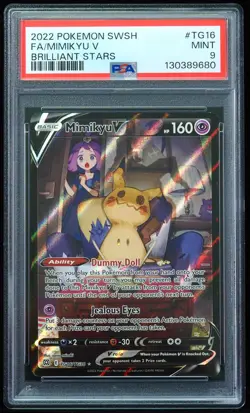 2022 Mimikyu V #TG16 Brilliant Stars PSA 9 Pokemon Card - Image 1