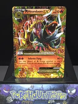 Pokemon Card M Houndoom EX 22/162 XY Breakthrough Holo Rare Played - Image 1